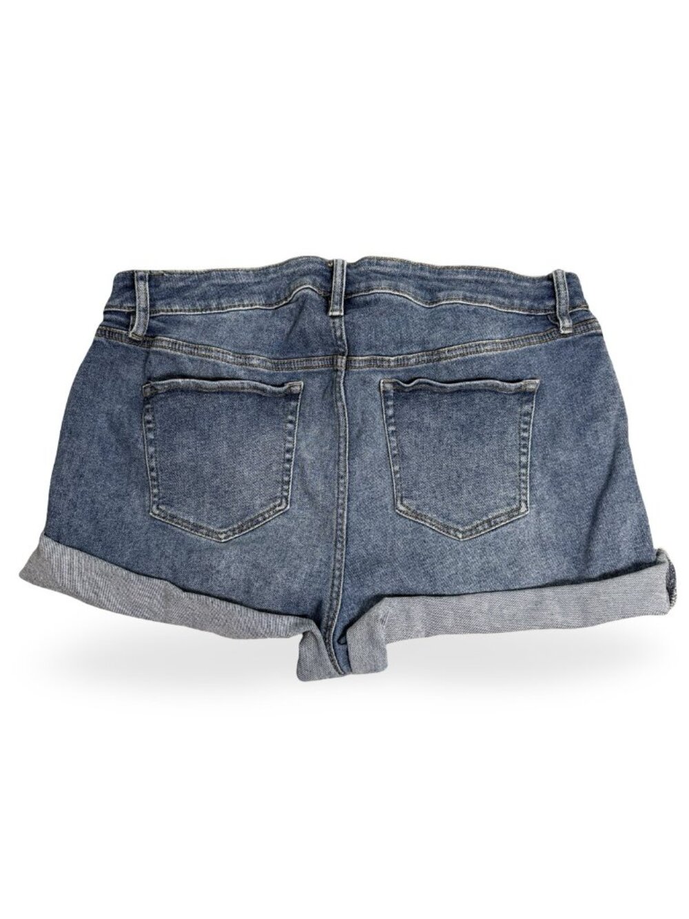 Ava & Viv Distressed Cuffed Jean Shorts Womens 16W Blue Stretch Casual Denim - Picture 2 of 9